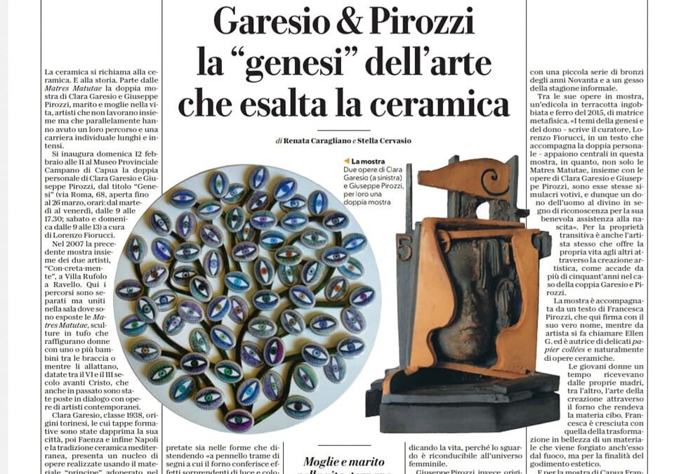 Renata Caragliano, Stella Cervasio. Garesio & Pirozzi. La “genesi” dell’arte che esalta la ceramica